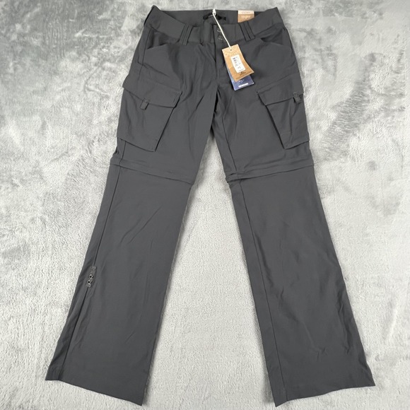 Prana Pants - PrAna Sage Convertible Pants Womens 0 Gray Coal Hiking Travel Quick Dry Stretch